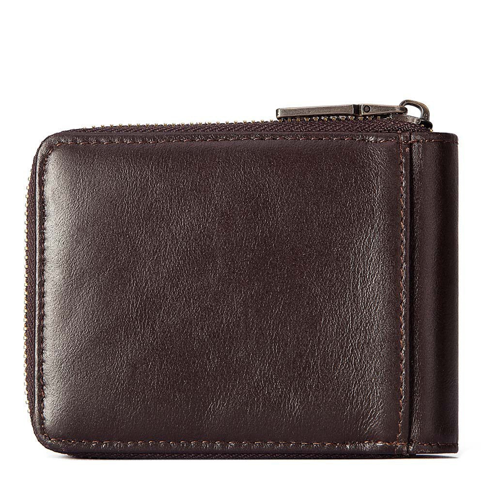 anti theft brush mens leather short wallet