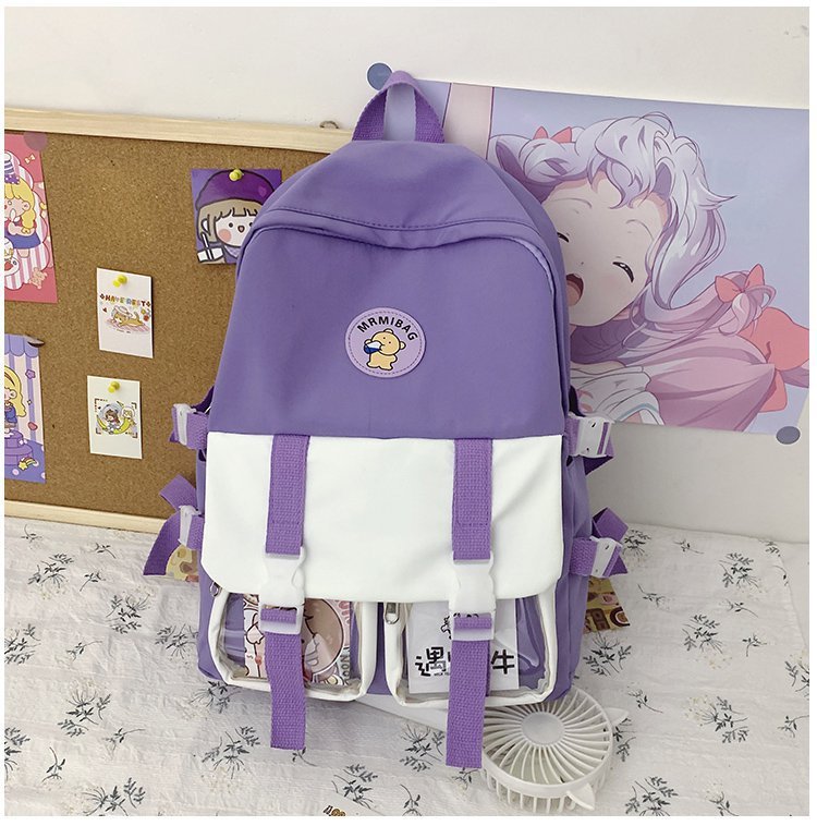 student schoolbag junior high school student backpack campus college hit color korean high school backpack