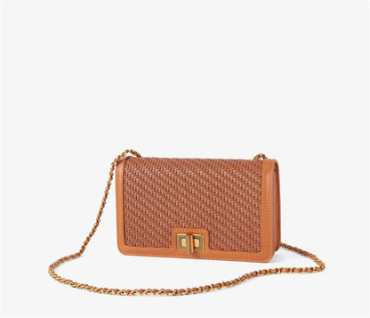 ladies stitching chain flap shoulder bag