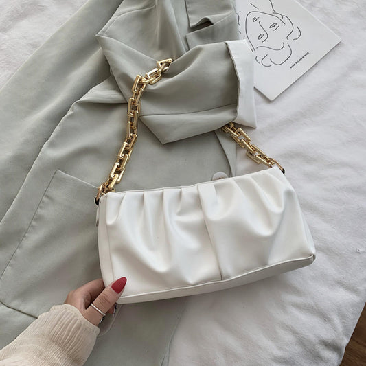 One-Shoulder Solid Color Chain Bag Clutch Envelope Bag