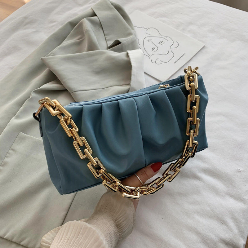 One-Shoulder Solid Color Chain Bag Clutch Envelope Bag