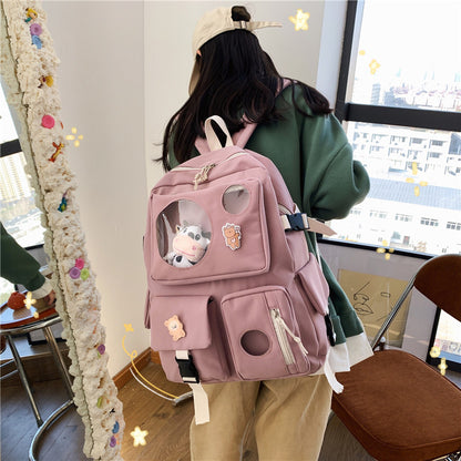 campus small fresh and cute student backpack soft girl school bag