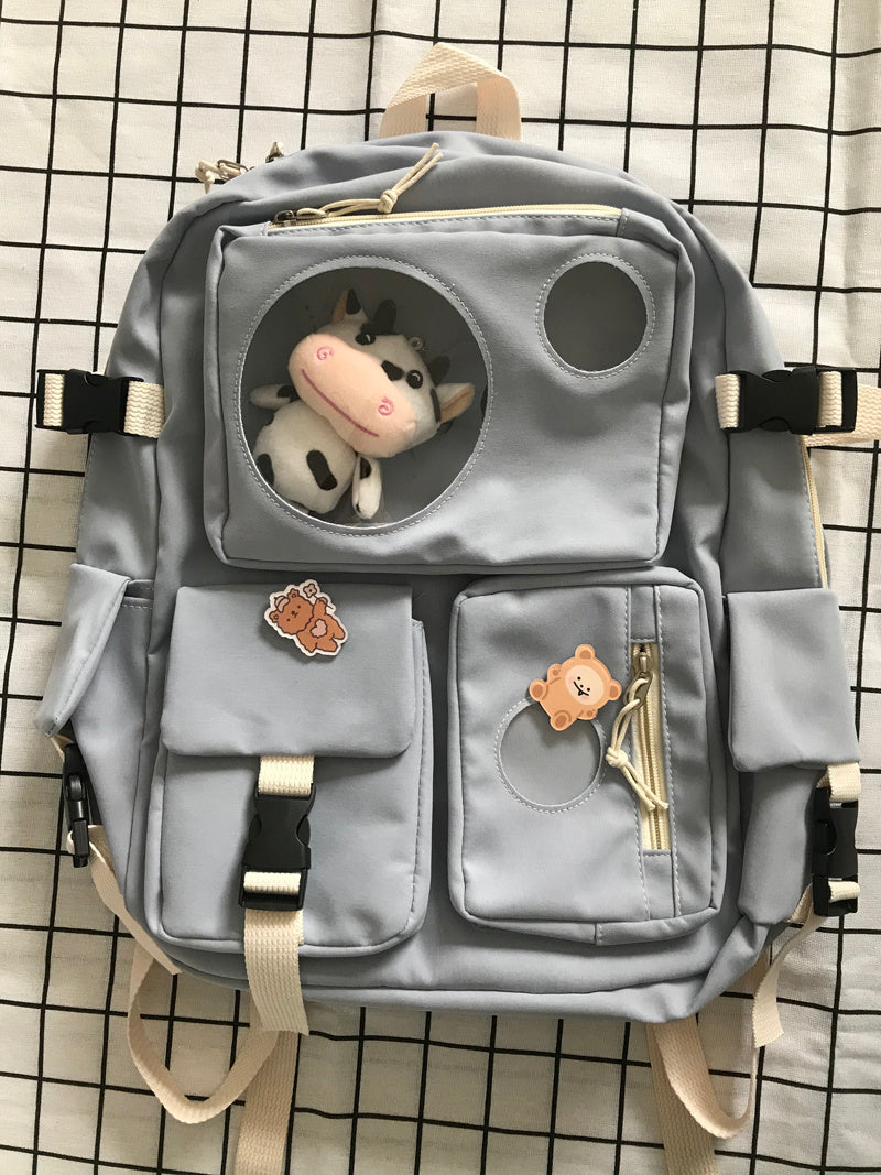 campus small fresh and cute student backpack soft girl school bag