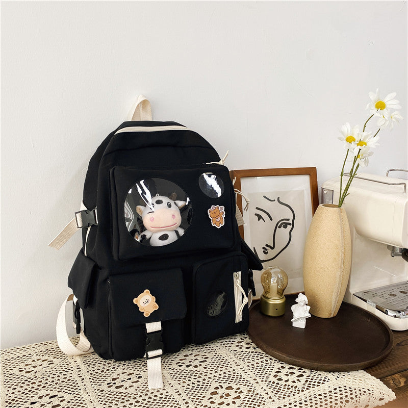 campus small fresh and cute student backpack soft girl school bag