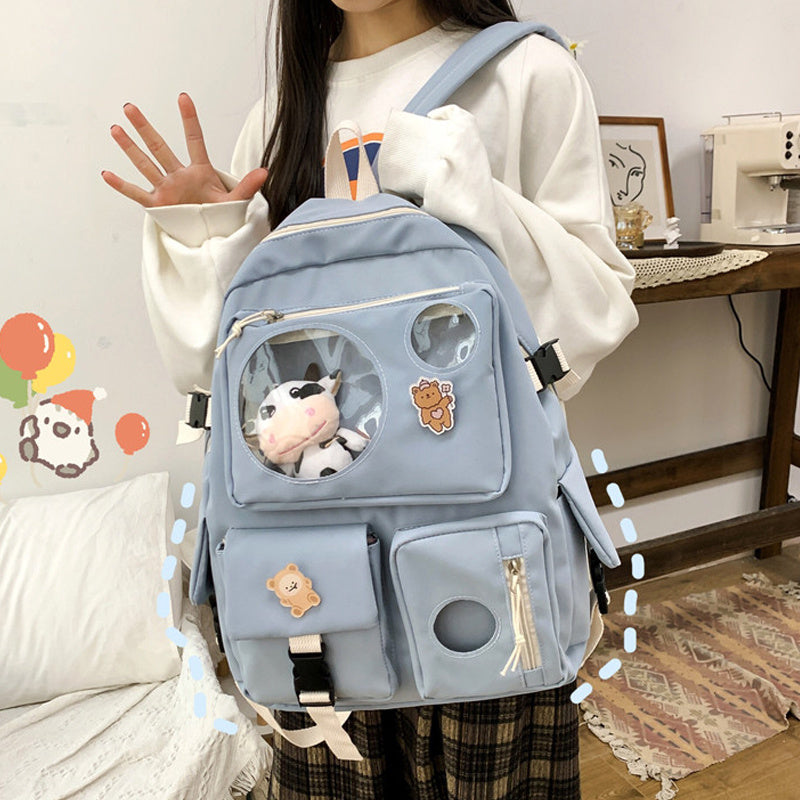 small fresh and cute student backpack soft girl schoolbag