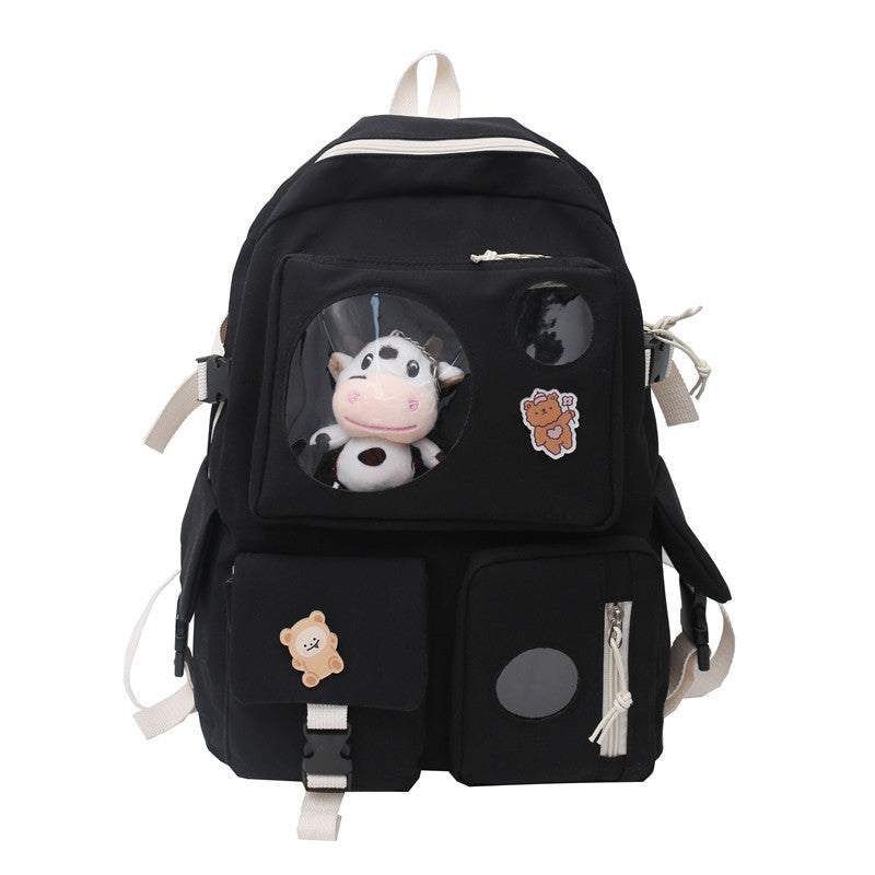 small fresh and cute student backpack soft girl schoolbag