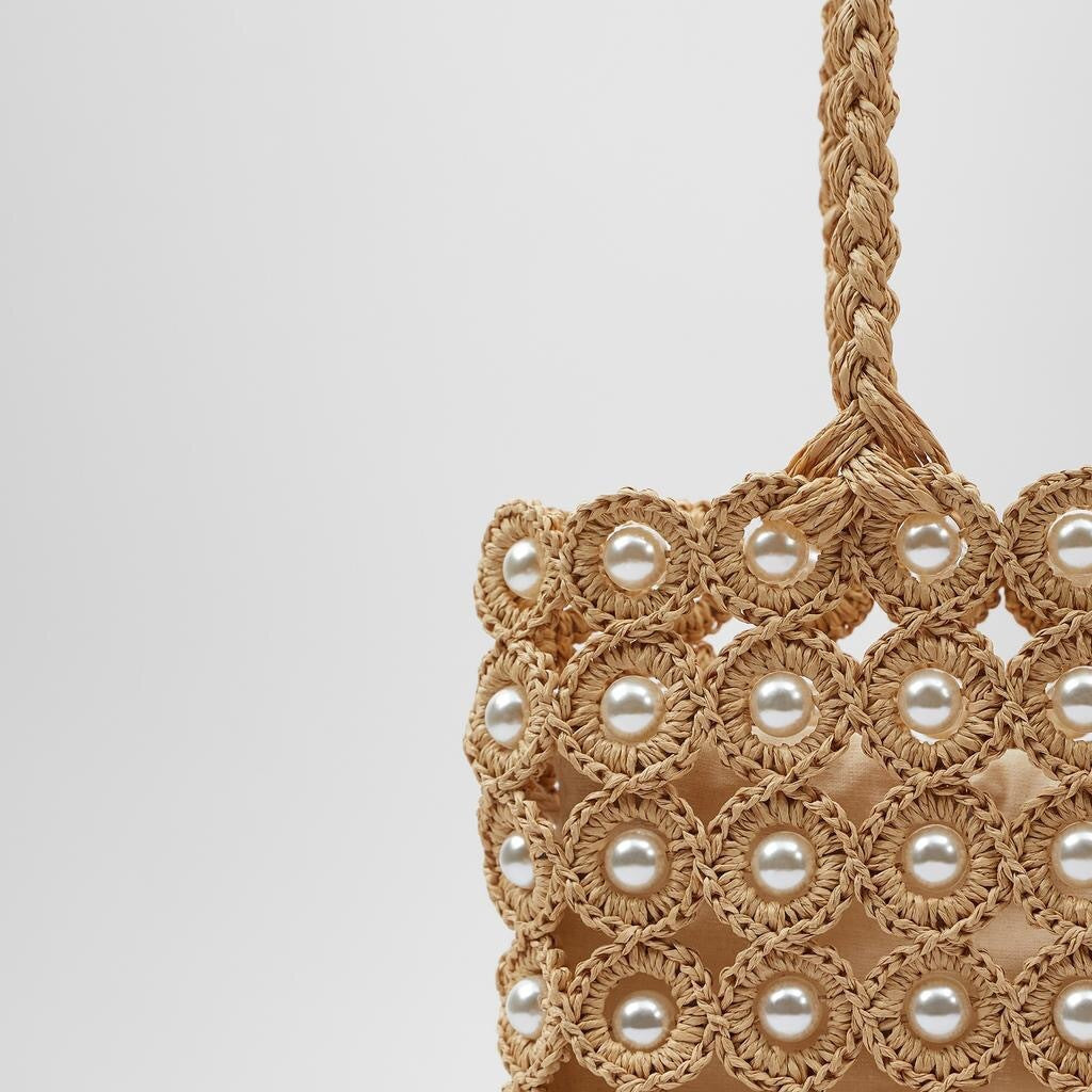 Women'S Bag Pearl Inlaid Woven Bag