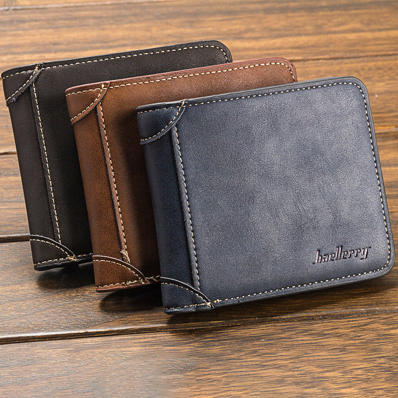 mens wallet multi card card holder horizontal frosted leather retro foreign trade wallet