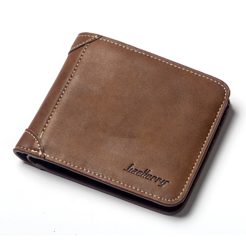 mens wallet multi card card holder horizontal frosted leather retro foreign trade wallet
