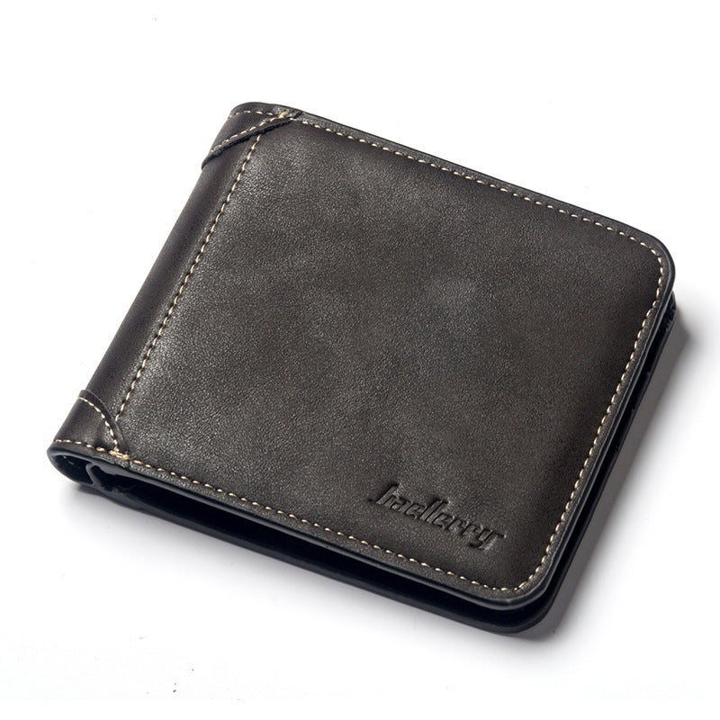 mens wallet multi card card holder horizontal frosted leather retro foreign trade wallet