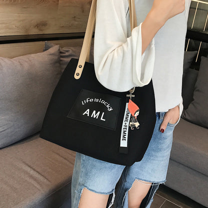 Female Bag Canvas Bag Wild Single Shoulder Messenger Bag Lazy Style Student Bag Wholesale