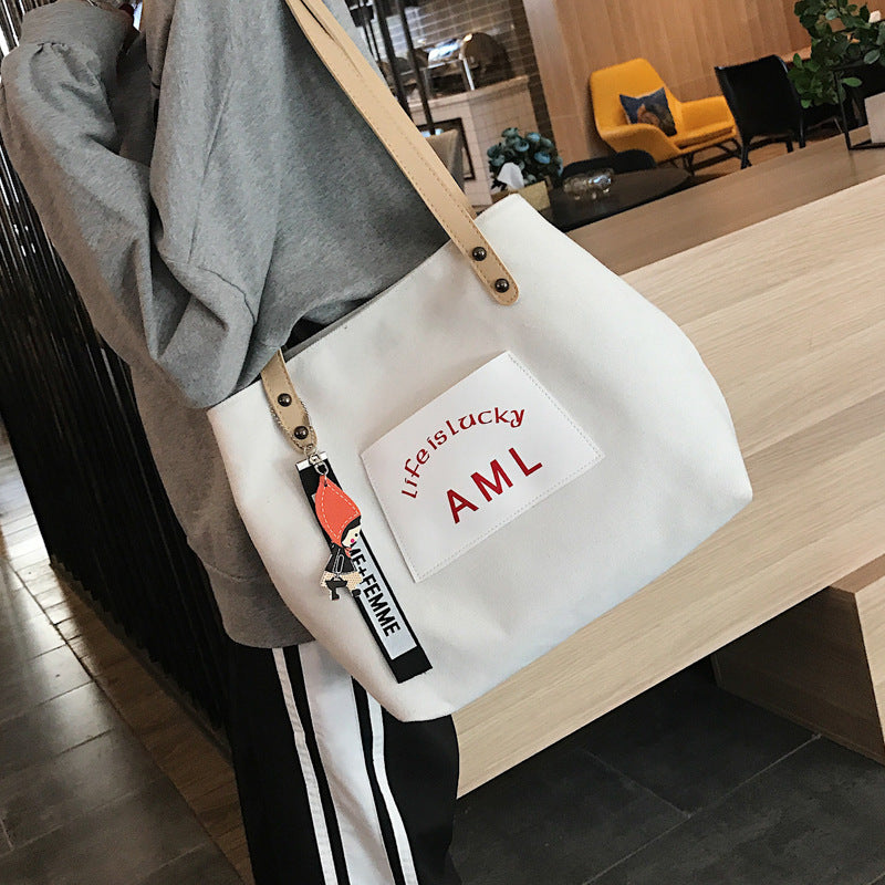 Female Bag Canvas Bag Wild Single Shoulder Messenger Bag Lazy Style Student Bag Wholesale