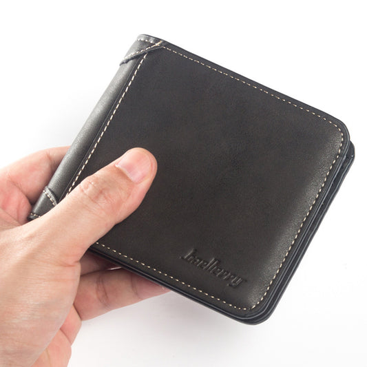 mens wallet multi card card holder horizontal frosted leather retro foreign trade wallet