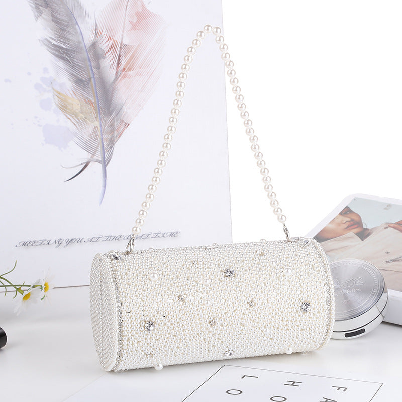 cylinder pearl stereo dinner bag