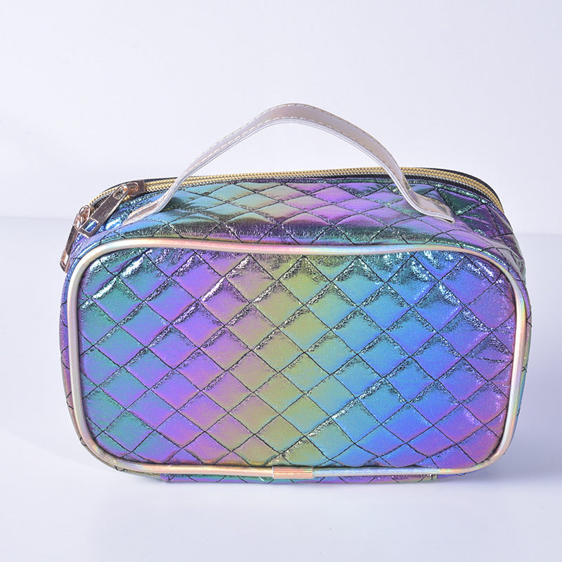 diamond grid cosmetic bag symphony laser wash bag ladies cosmetic storage bag