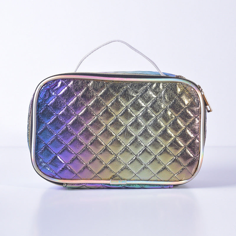 diamond grid cosmetic bag symphony laser wash bag ladies cosmetic storage bag