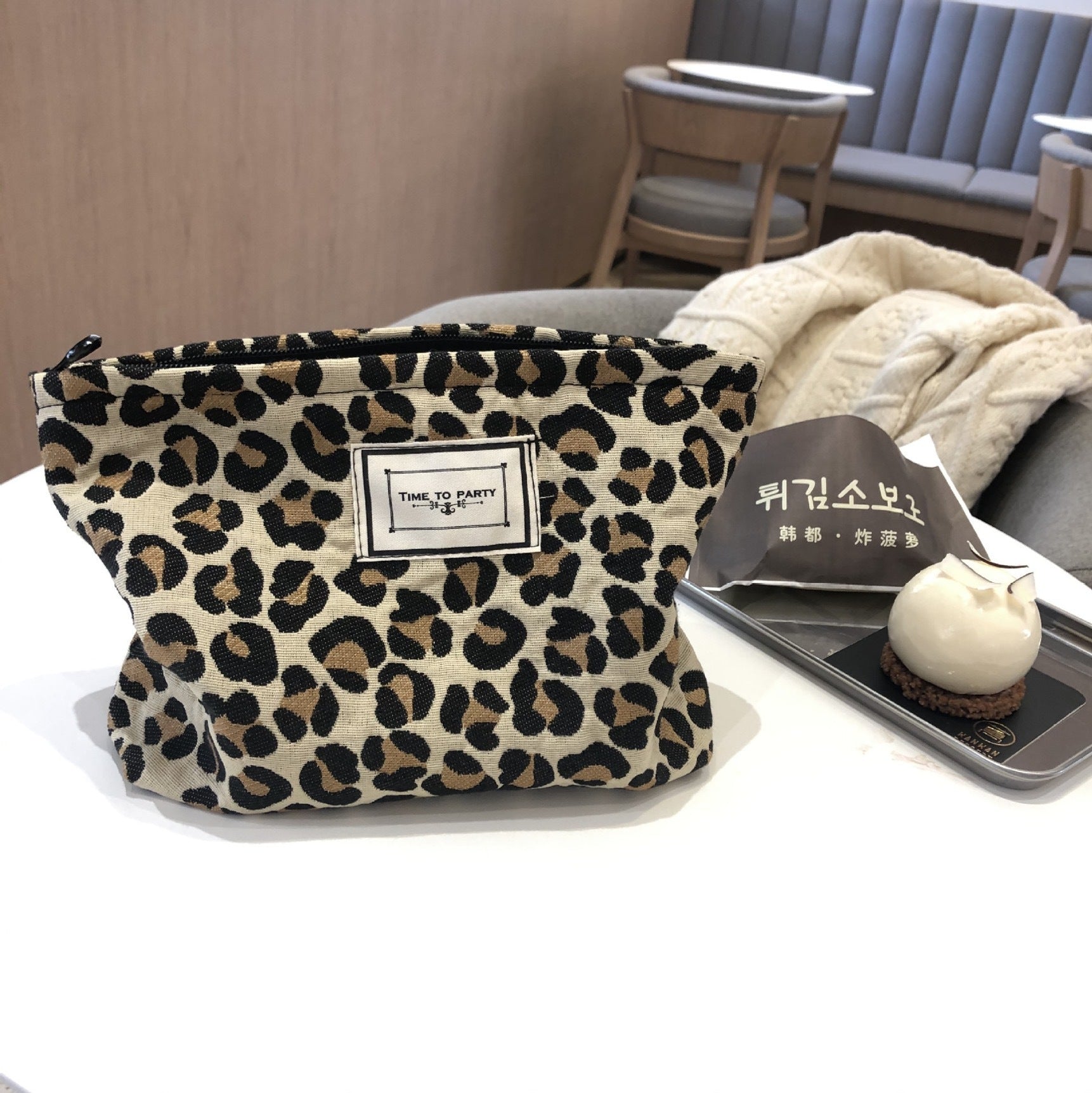 leopard zebra print cosmetic bag wash bag