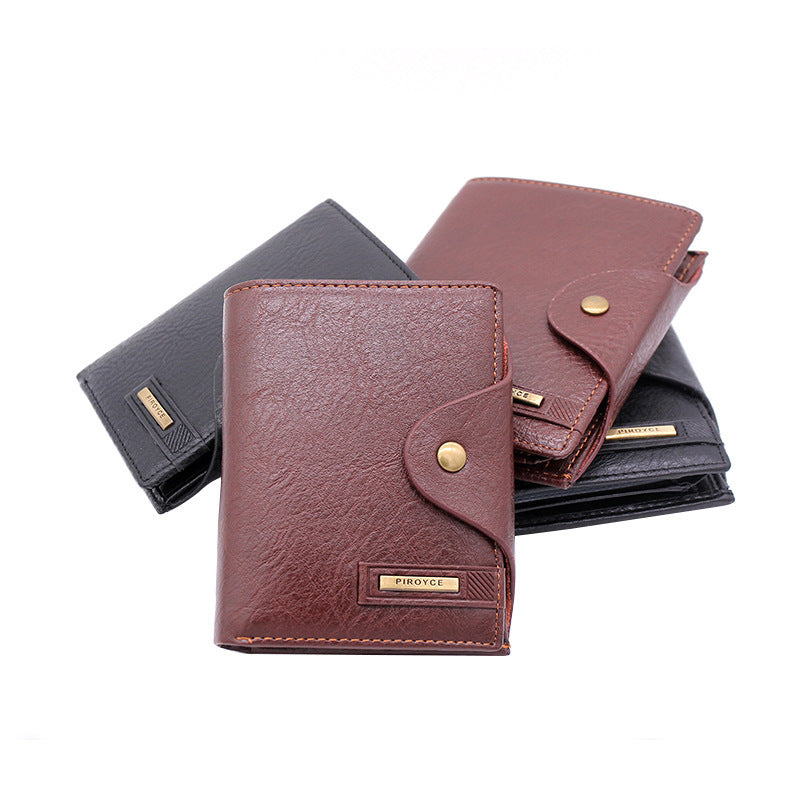 vertical style mens buckle wallet womens leather bag coin purse one drop shipping