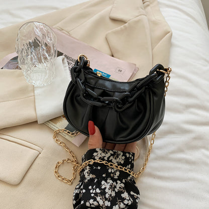 Trendy Net Red Folded Chain Bag Messenger Fashion Niche Mini Bag