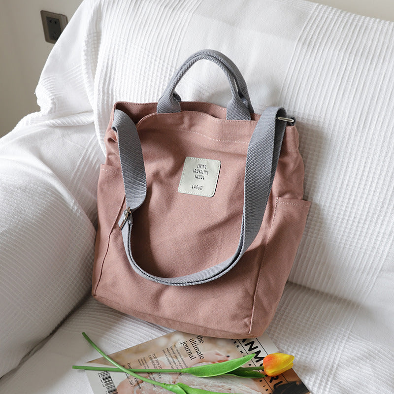 Korean Art Canvas Shoulder Bag Handbag Foreign Trade Simple Small  Messenger Bag