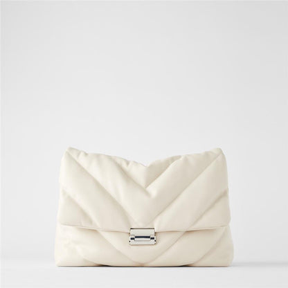 womens bag white oversized quilted one shoulder messenger bag female simple all match chain bag