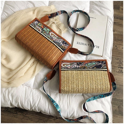fashion woman bag retro ethnic wind straw beach wild shoulder messenger taschen women ladies bags bolsas de mujer borse da donna