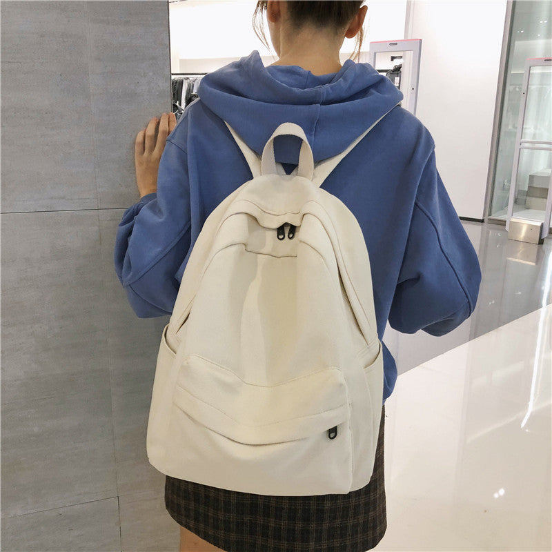 cross border canvas backpack simple campus style student backpack