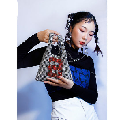 Niche Design Flashing Diamond Bag New Trend Full Diamond Diamond Bag Large Capacity Shopping Bag Bag Handbag Handbag
