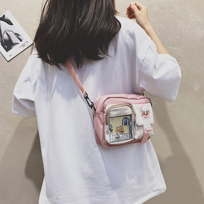 spring japanese harajuku college style cute girl student messenger bag female korean campus fashion