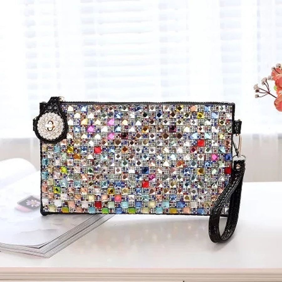 rhinestone clutch bag ladies small bag fashion diamond dinner envelope bag with diamond shoulder messenger female bag