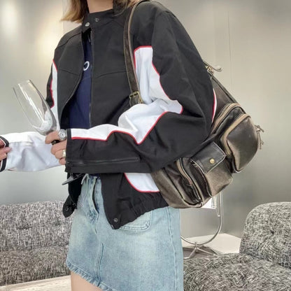 retro high grade texture multi pocket motorcycle bag
