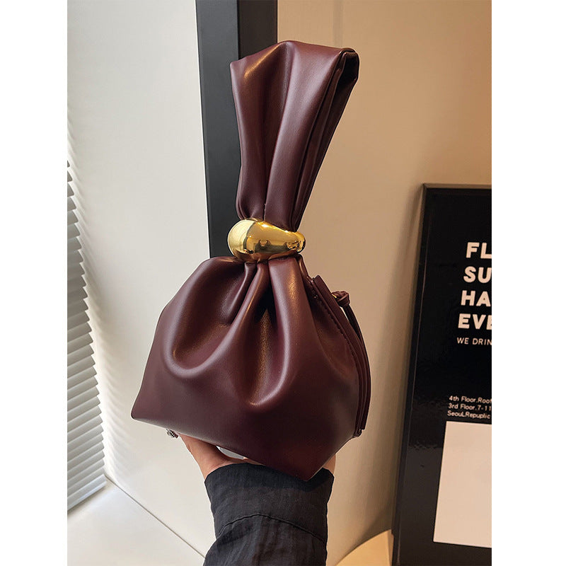 vintage crumpled mini bucket bag