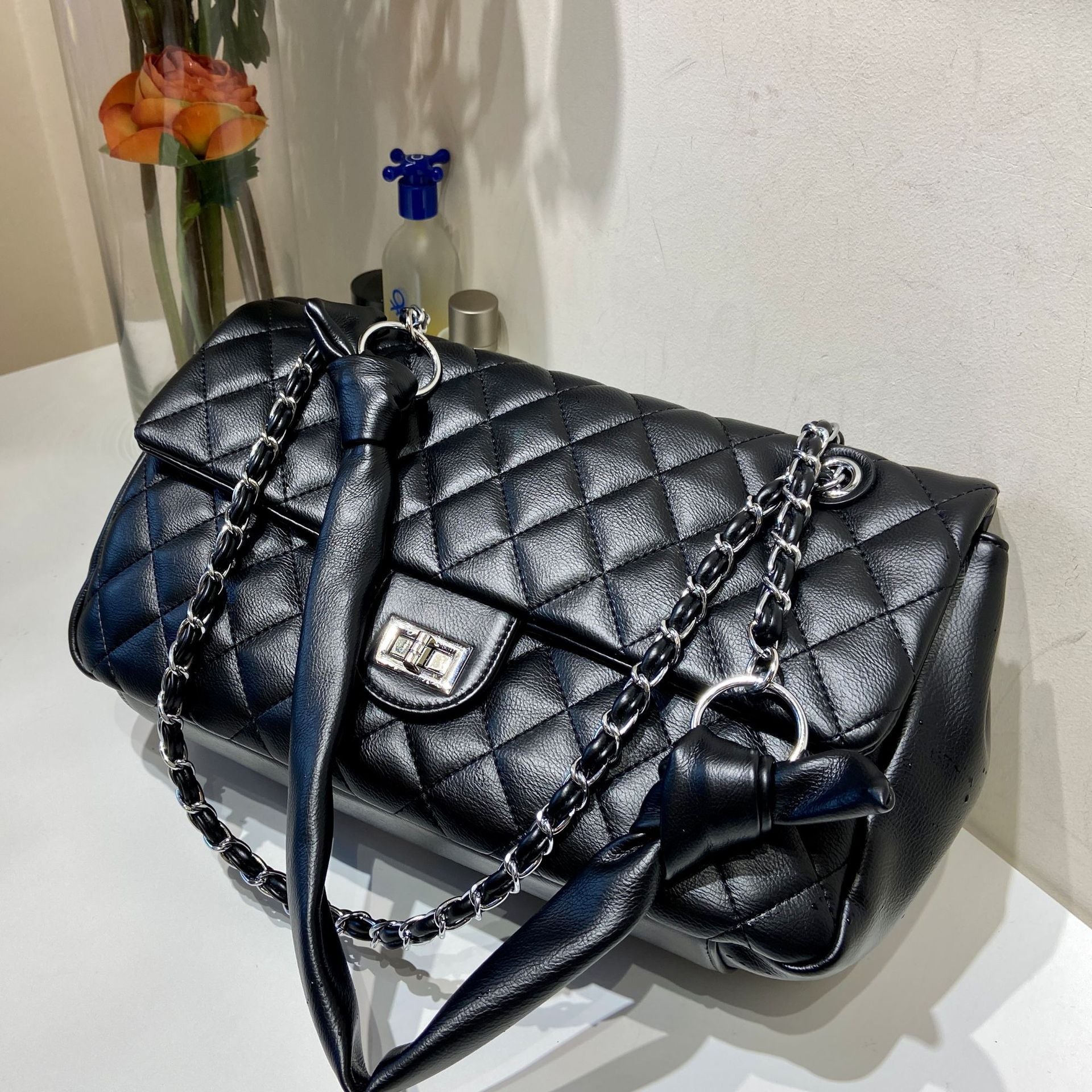 new trendy bag female rhombus chain fashion shoulder bag large capacity underarm bag casual western style female bag