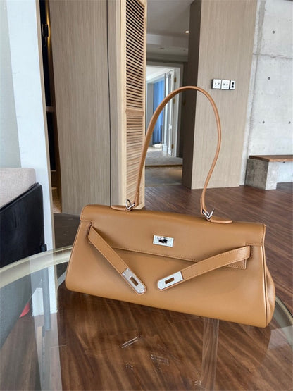 leather light luxury niche commuter bag female underarm bag large capacity one shoulder messenger handbag