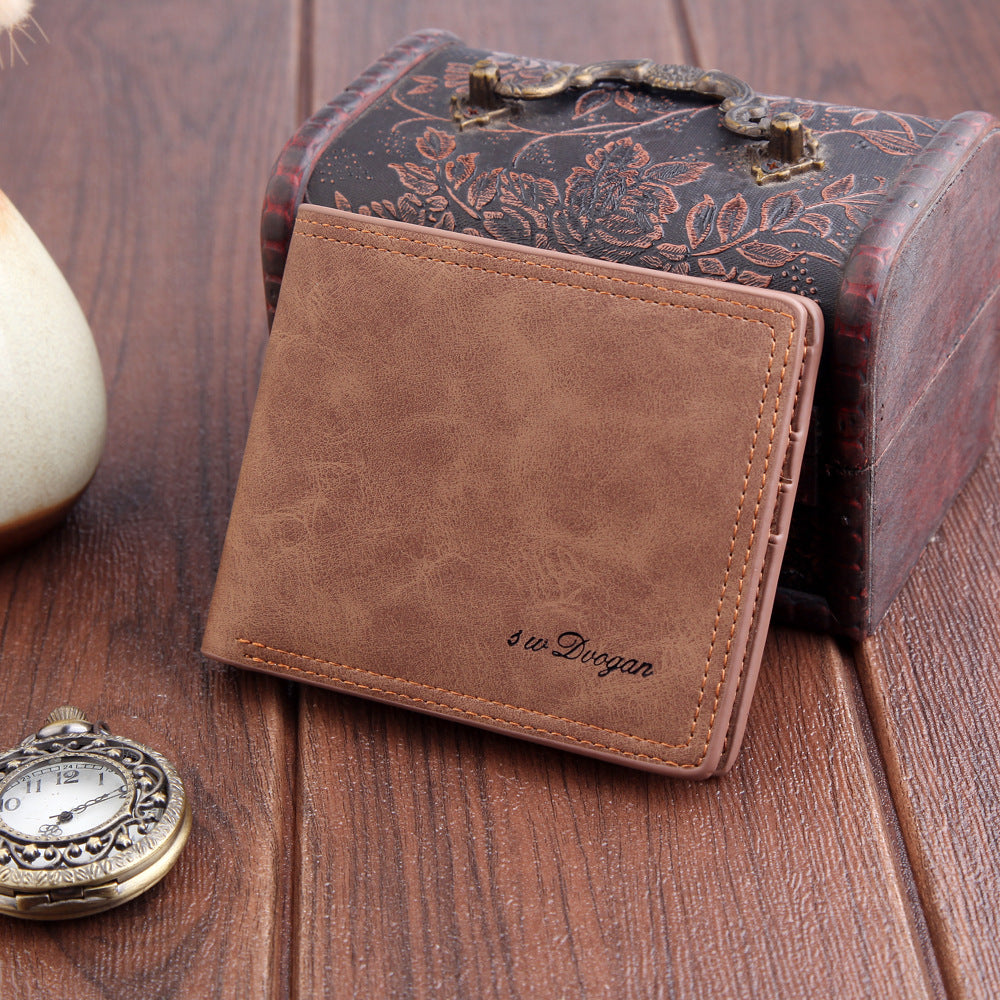 mens wallet simple fashion short thin retro soft leather