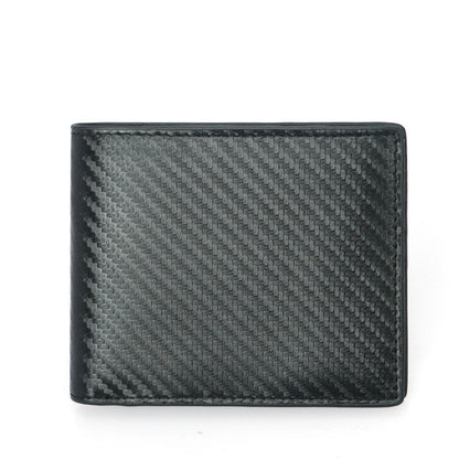 carbon fiber pattern anti theft leather mens wallet