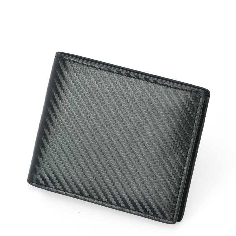 carbon fiber pattern anti theft leather mens wallet