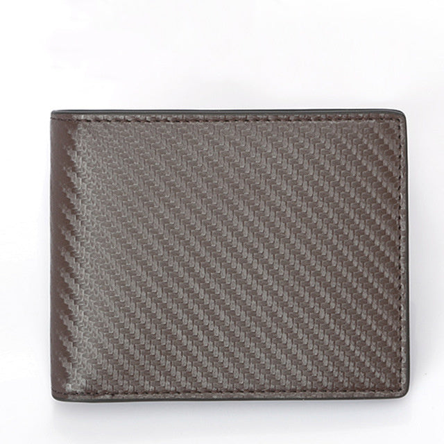 carbon fiber pattern anti theft leather mens wallet