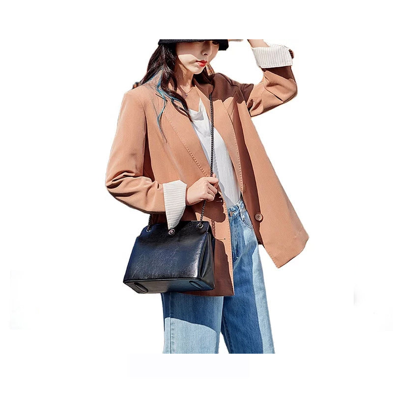 fashion messenger bag top layer cowhide bag