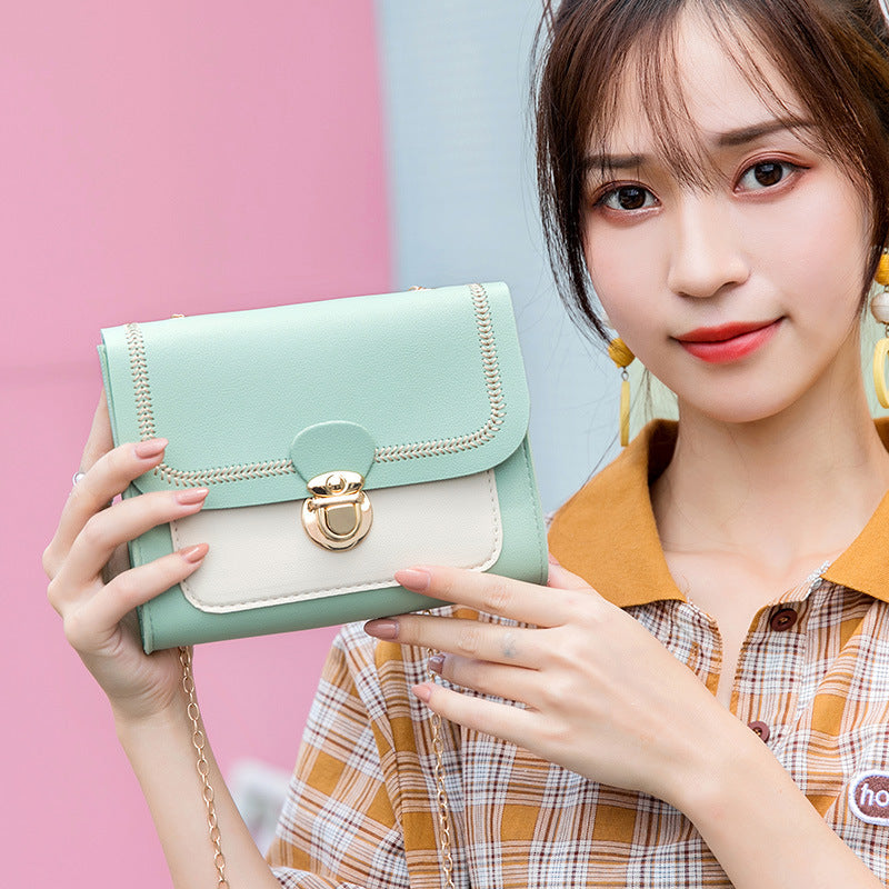 shoulder bag contrast color crossbody small square bag