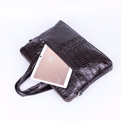 leather briefcase top layer cowhide mens handbag