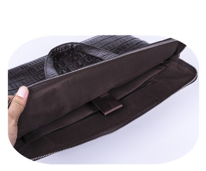 leather briefcase top layer cowhide mens handbag