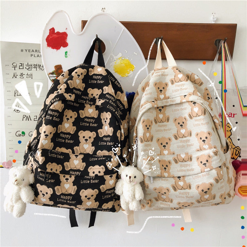 bear student backpack women all match rucksack