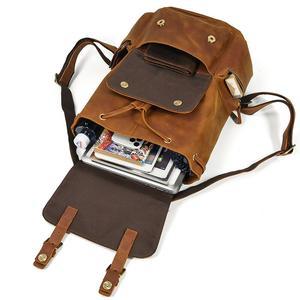 mens crazy horse leather backpack