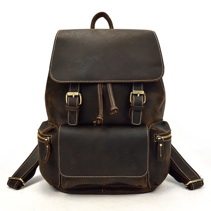 mens crazy horse leather backpack