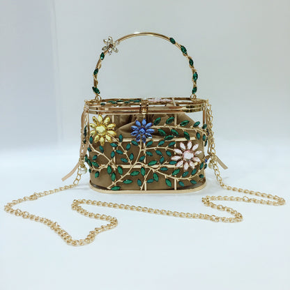 Blossoms Jade In a Portable Basket With British Style