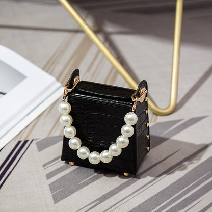 mini bag female snake bone chain shoulder diagonal bag portable pearl bag