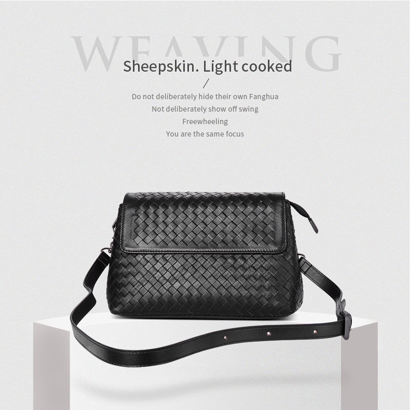 sheepskin woven ladies shoulder bag diagonal small bag