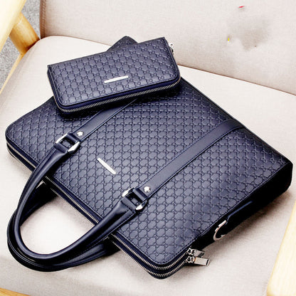 handbag cowhide business briefcase embossed letters single shoulder messenger bag horizontal multi layer