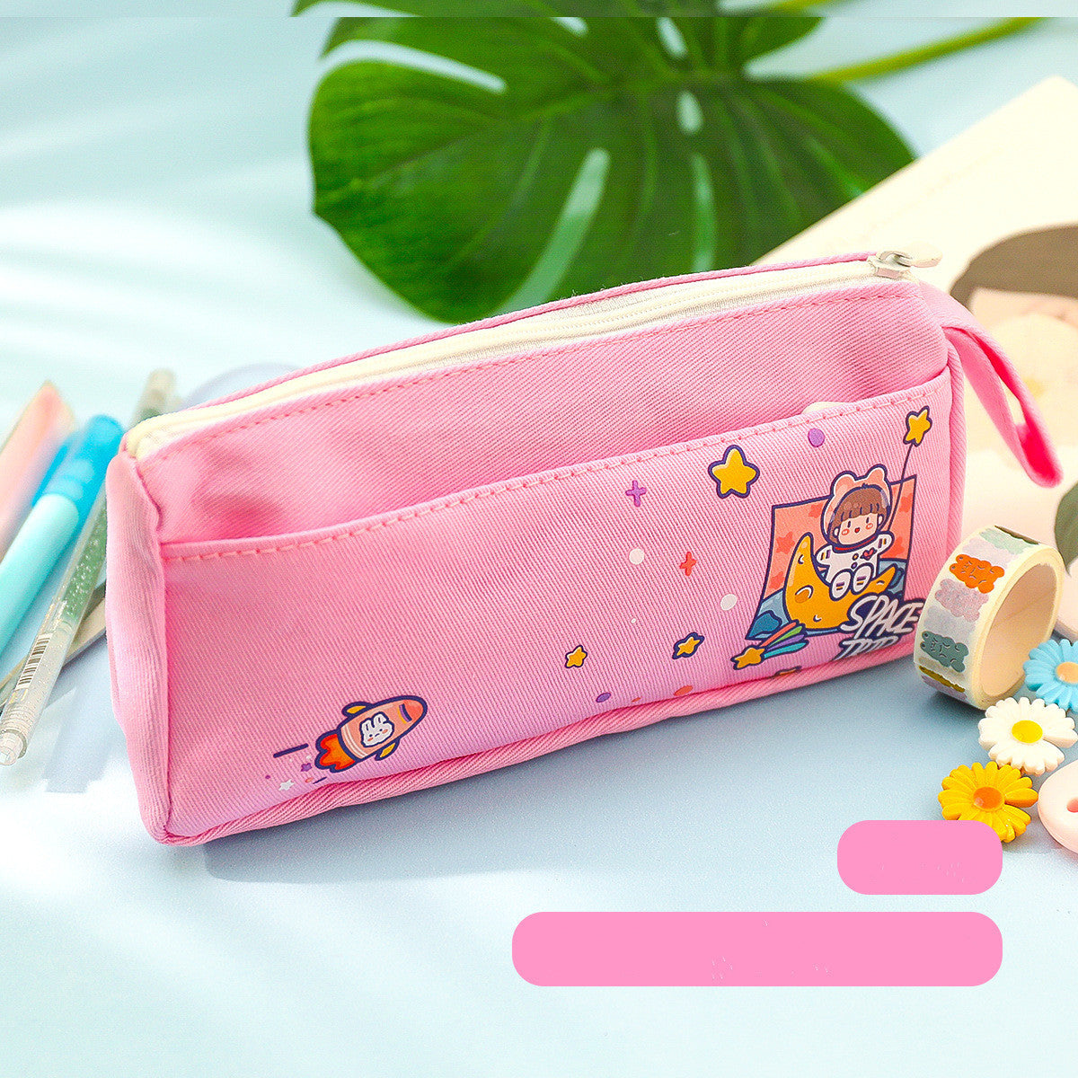 multi purpose large capacity canvas pencil case cute